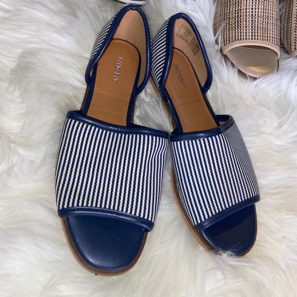 Navy & white sandals